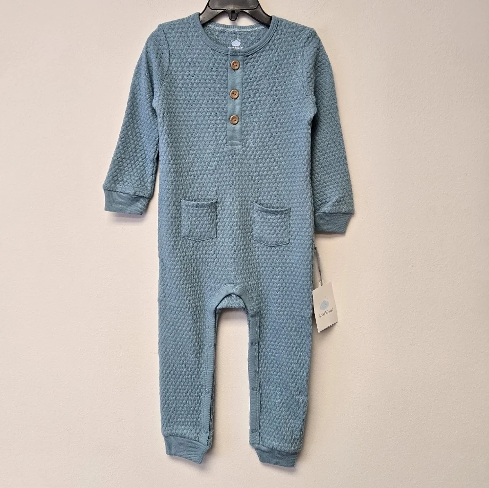 Cloud Island Long Sleeve Sweater Romper Sleeper Blue 24 Months